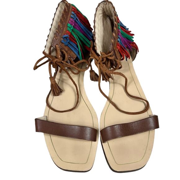 Zara Multicolor Fringe Sandals - Picture 2 of 13